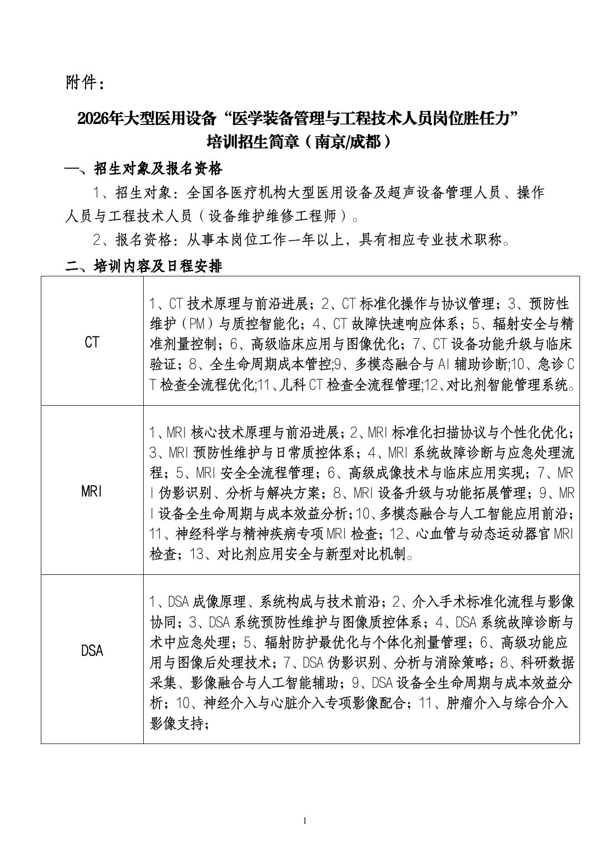 医用设备（操作技师、工程师）岗位胜任力考核通知